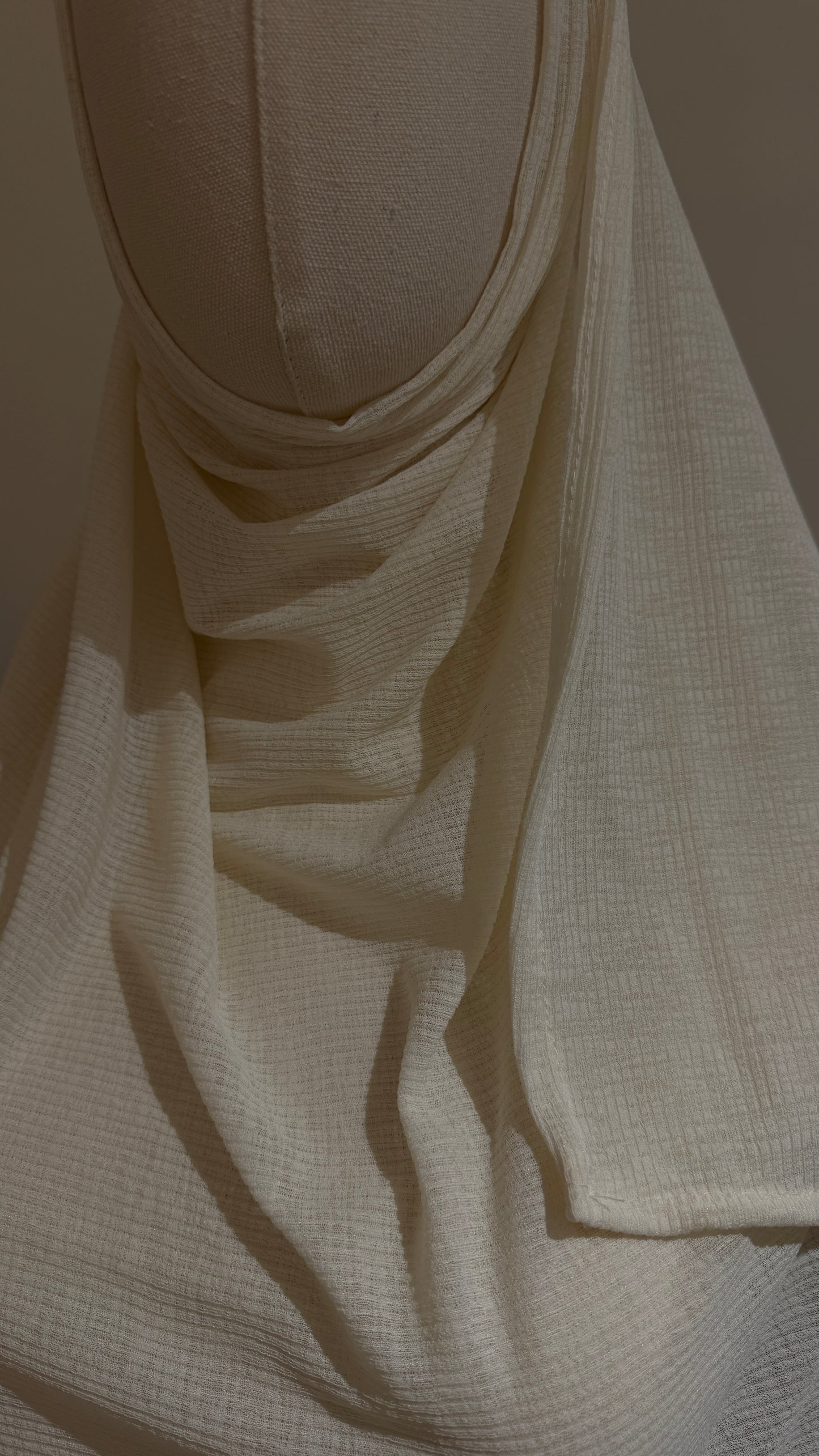 Cream Ribbed Jersey Hijab