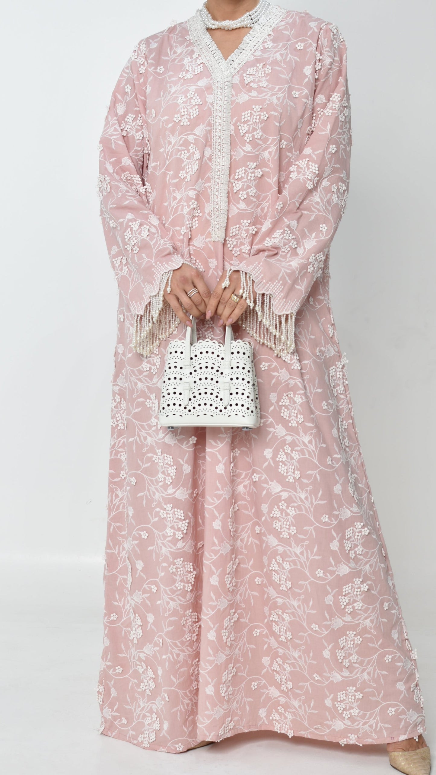 Blush Embroidered Jalabiya