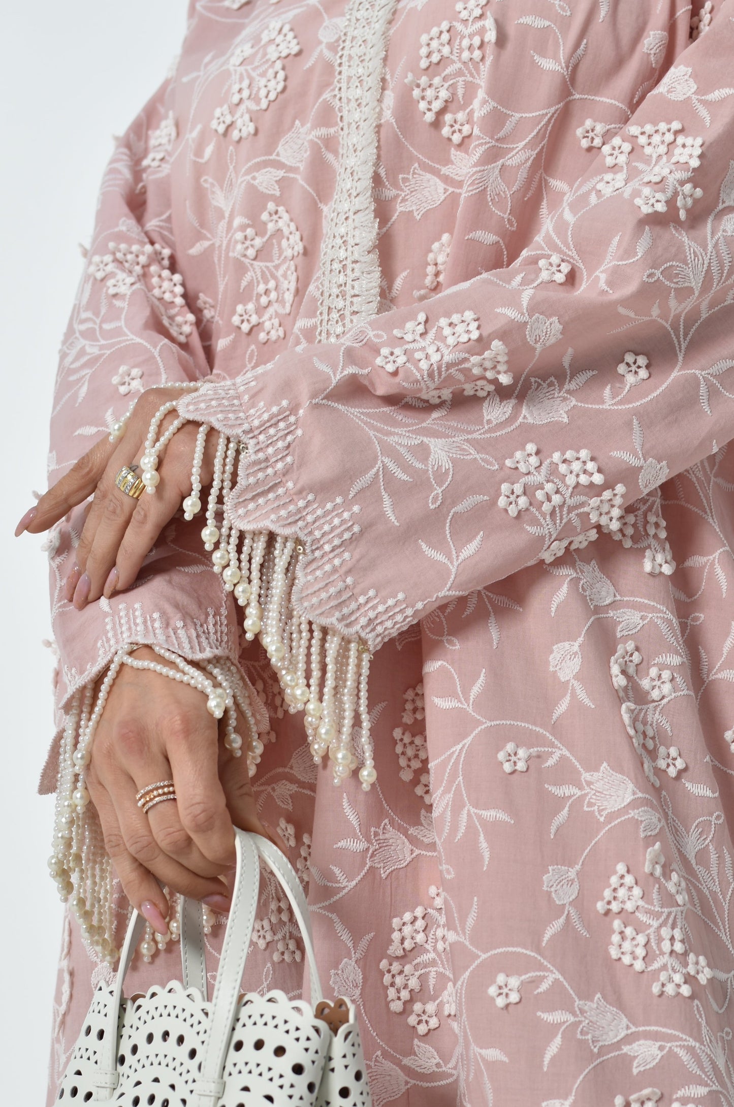 Blush Embroidered Jalabiya