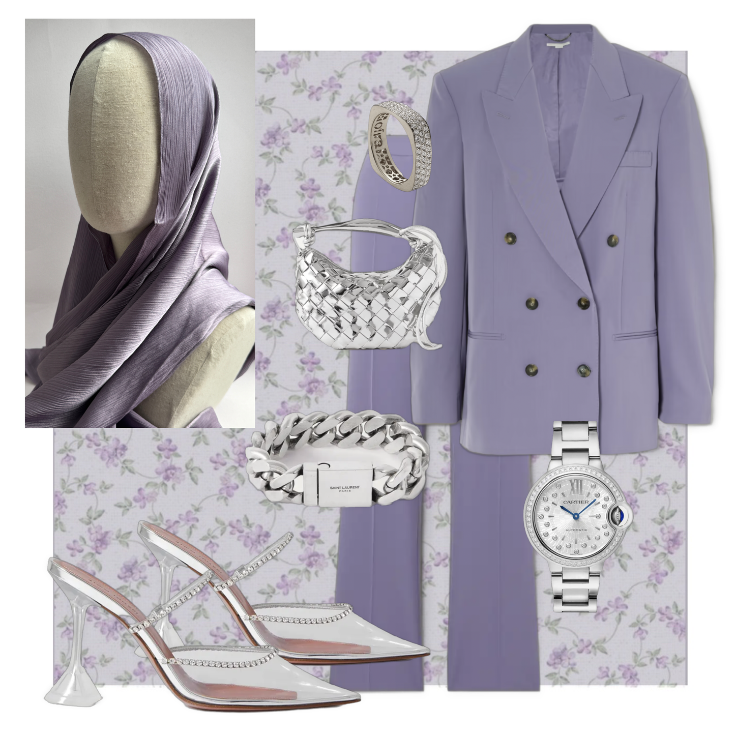 Lavender Silk Satin Hijab