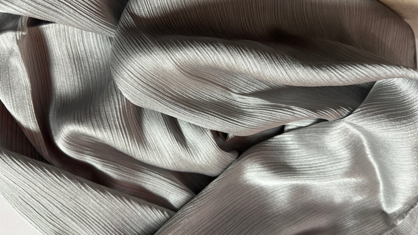 Silver Grey Silk Satin Hijab