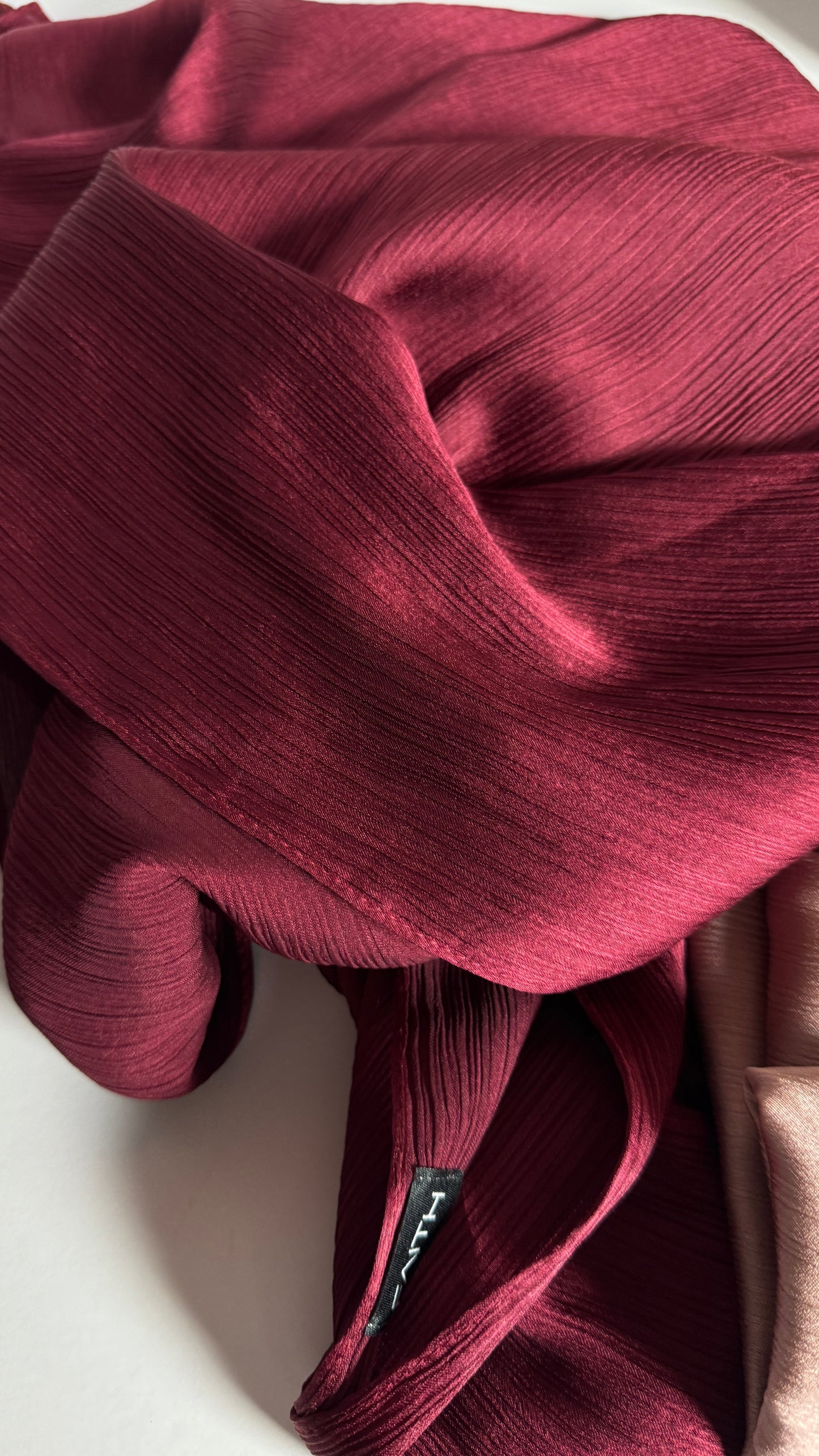 Ruby Red Silk Satin Hijab