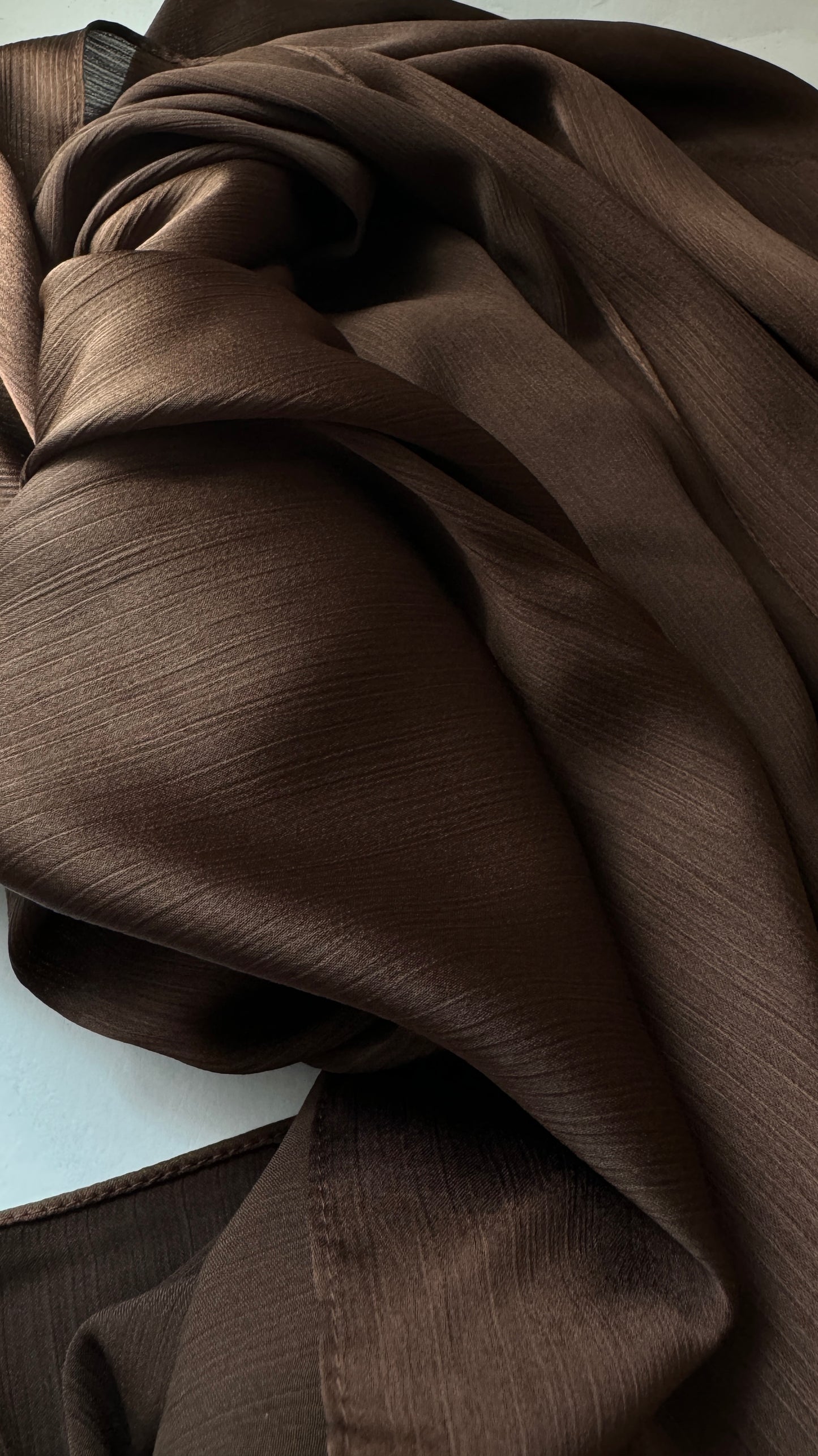Chestnut Brown Silk Satin Hijab