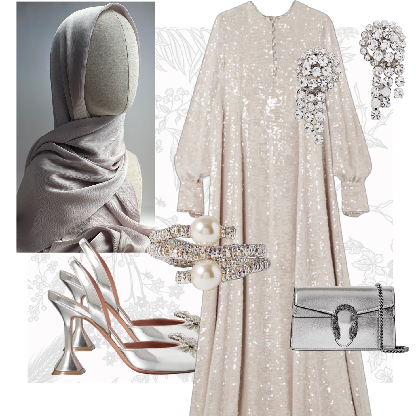 How to style frost grey silk satin hijab