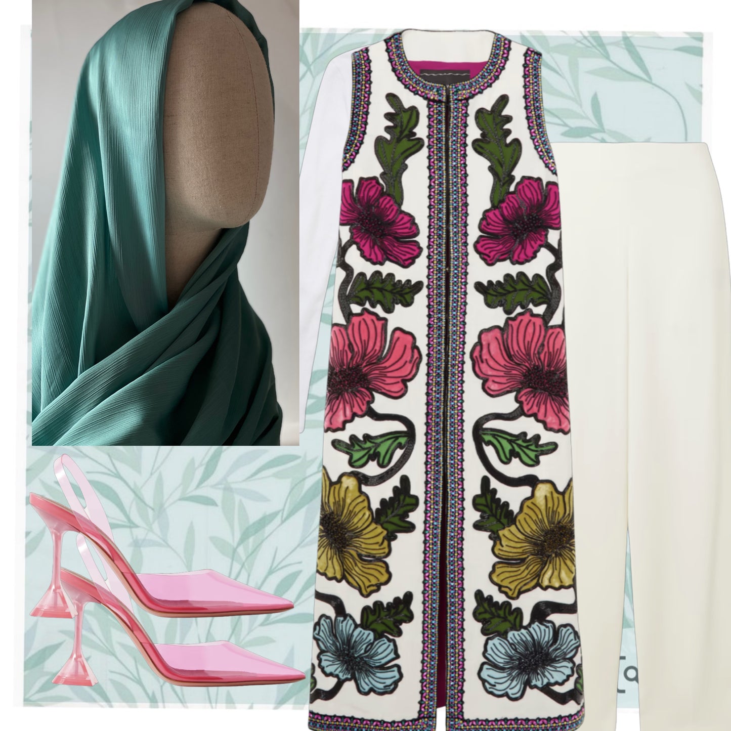How to style sea green silk satin hijab