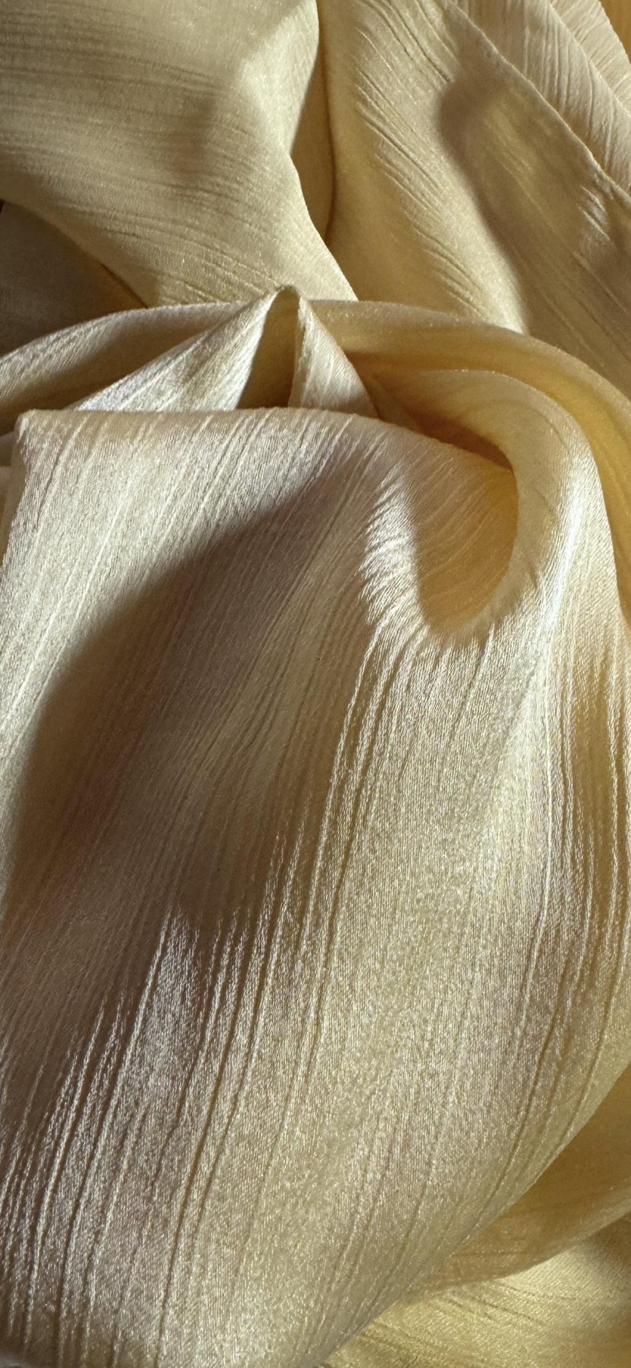 Light Yellow Silk Satin Hijab