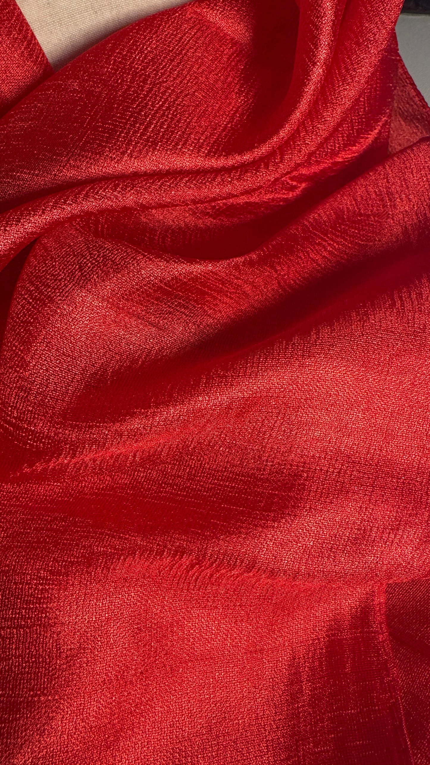 Red Silk Linen Hijab