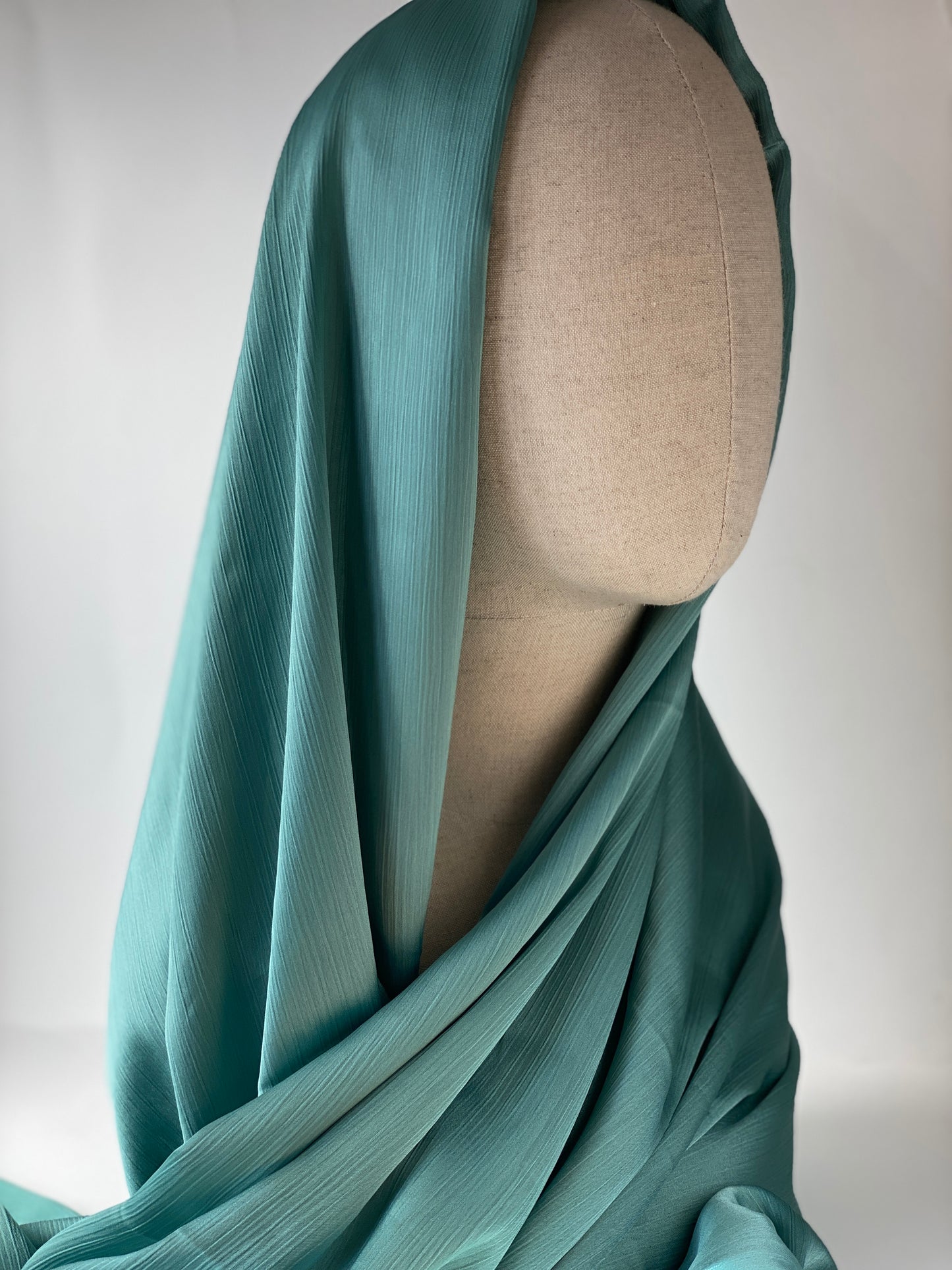 Sea Green Silk Satin Hijab