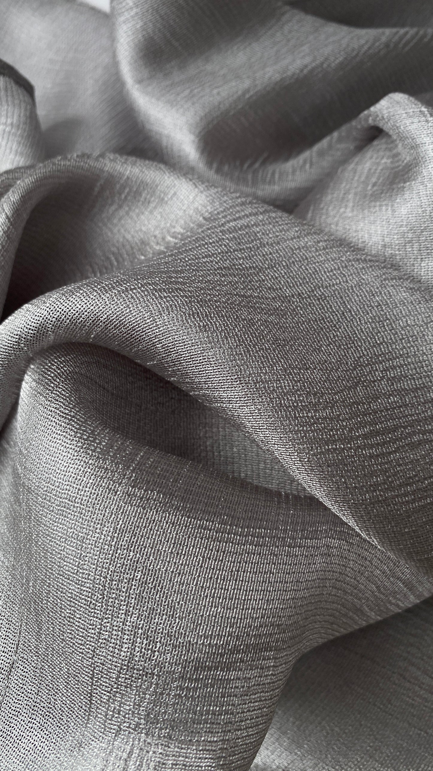 Silver Silk Linen Hijab
