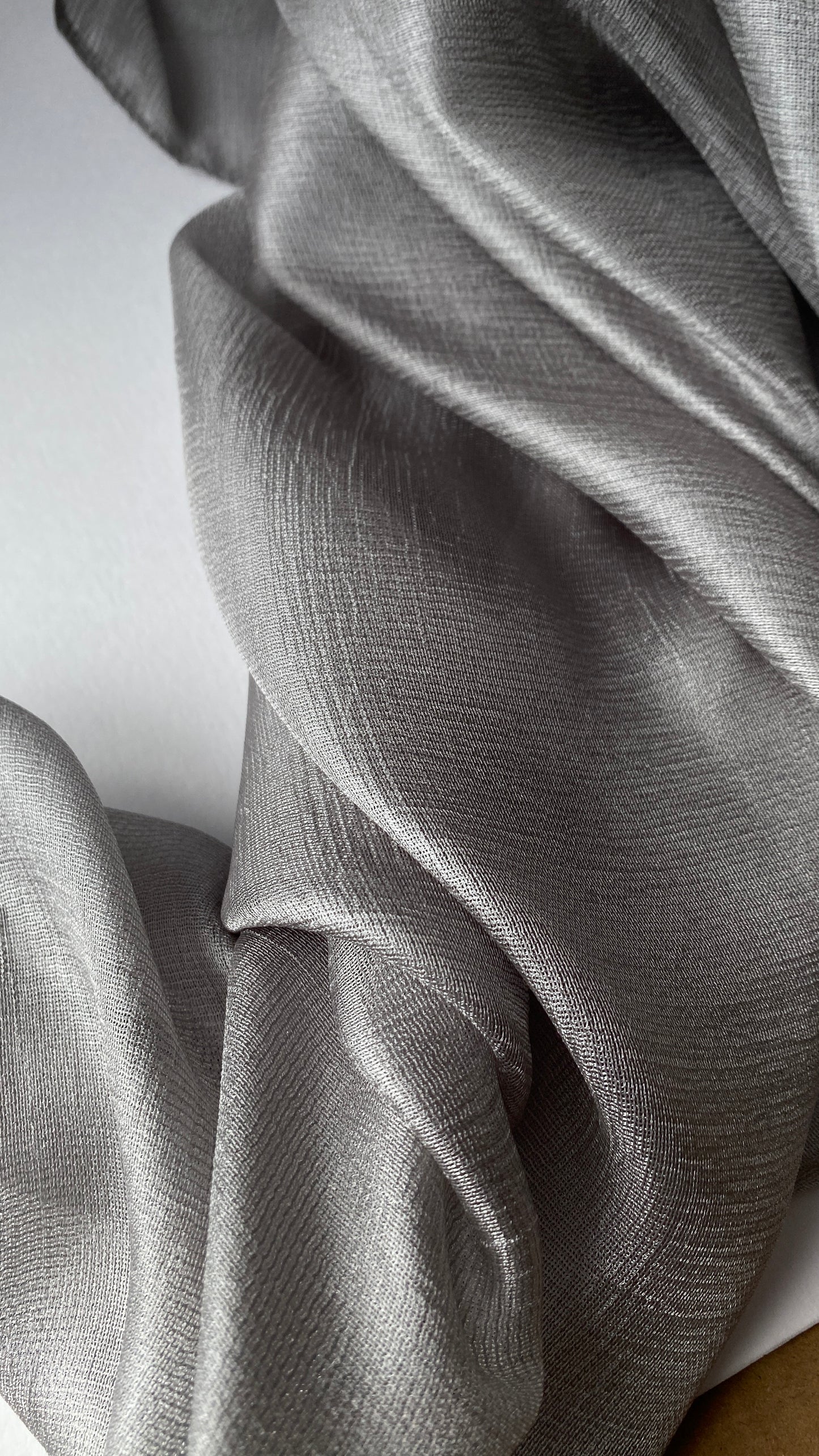 Silver Silk Linen Hijab