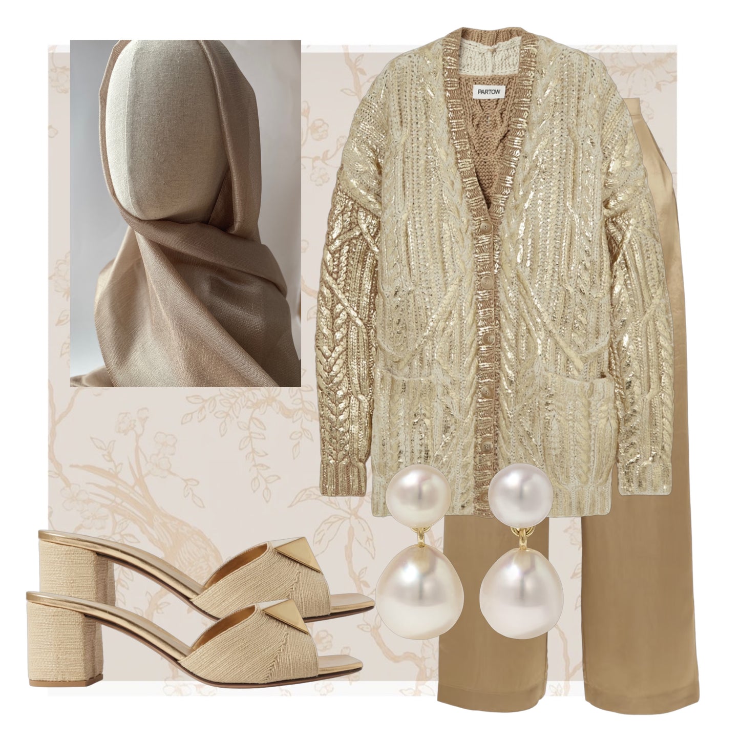 How to style gold pure silk linen hijab