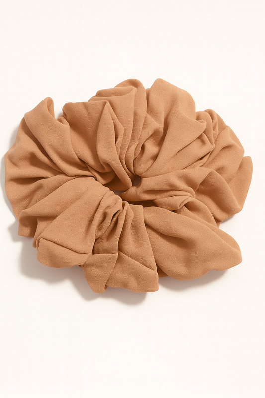 Tan Chiffon Volume Scrunchie