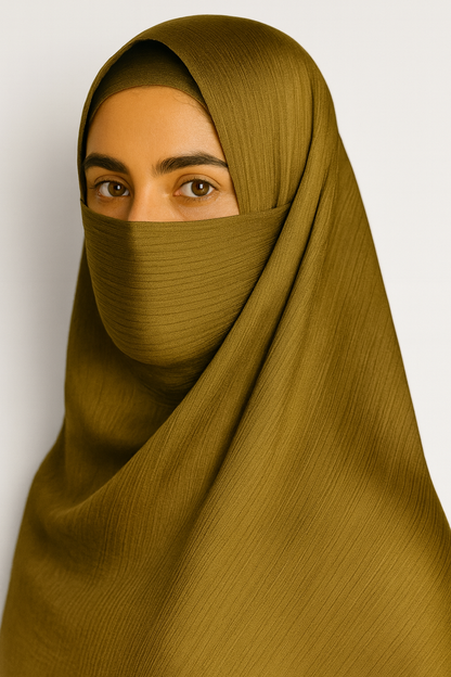 Dark Green Silk Satin Hijab