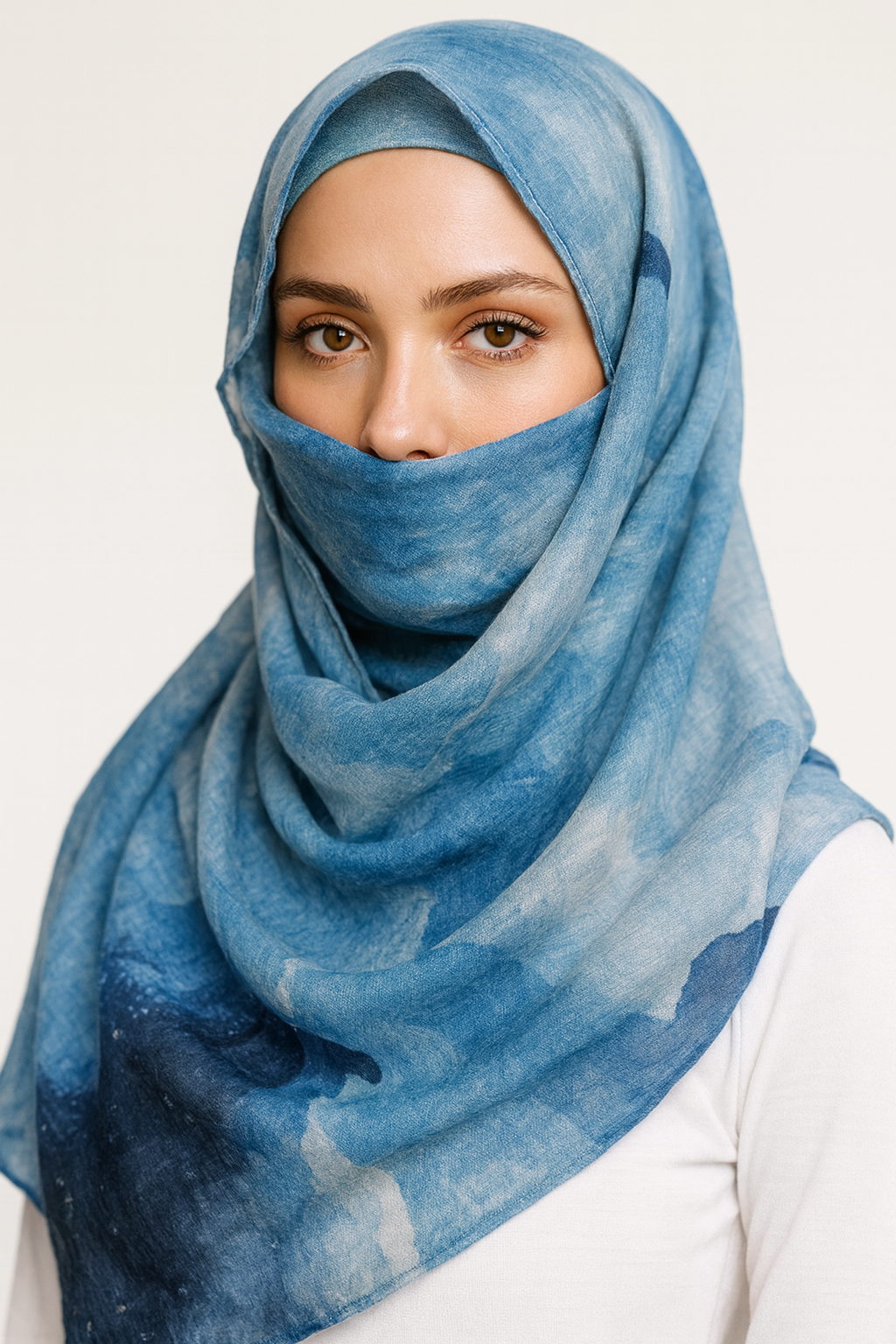 Blue Waves Print Hijab