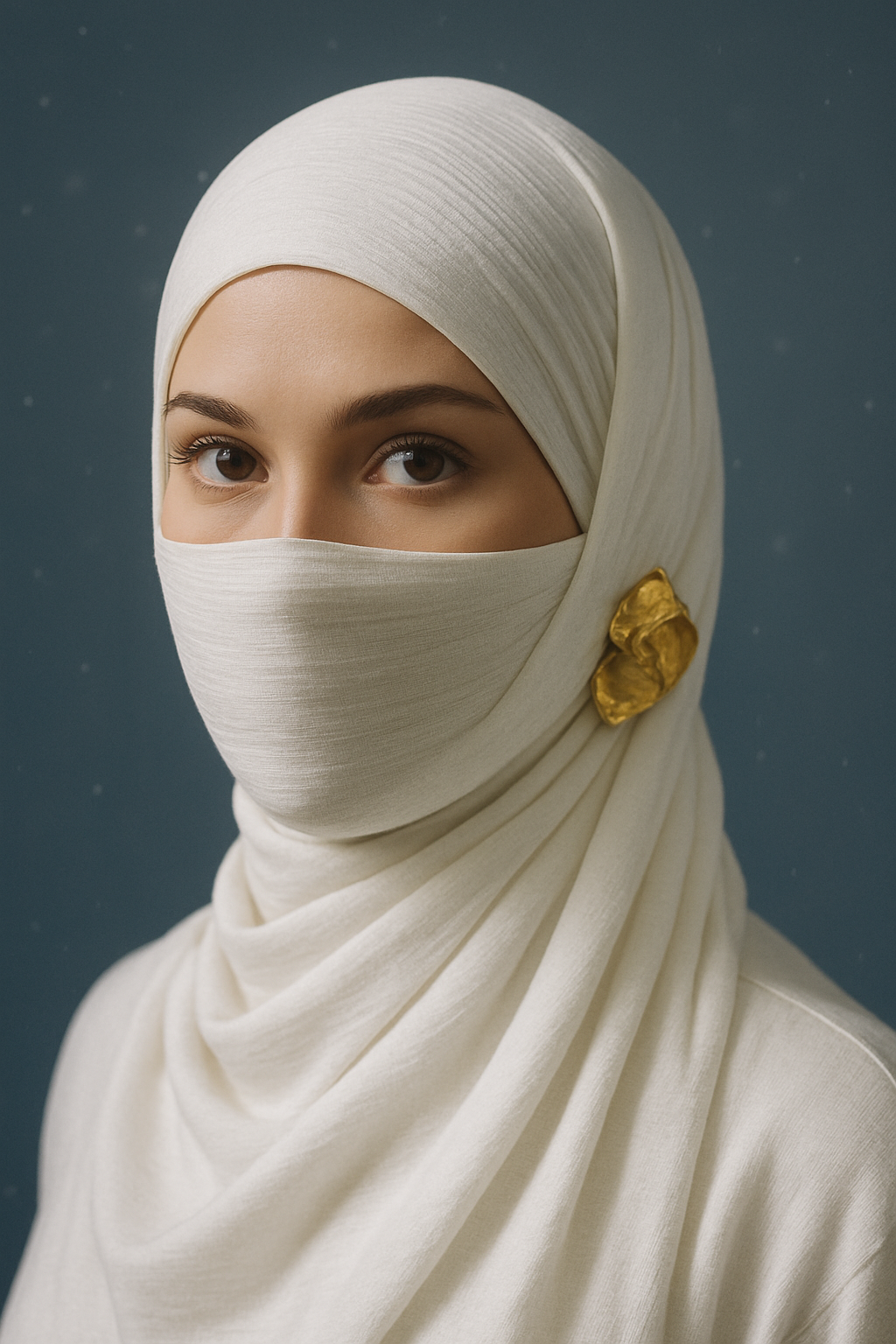 Ivory Silk Satin Hijab
