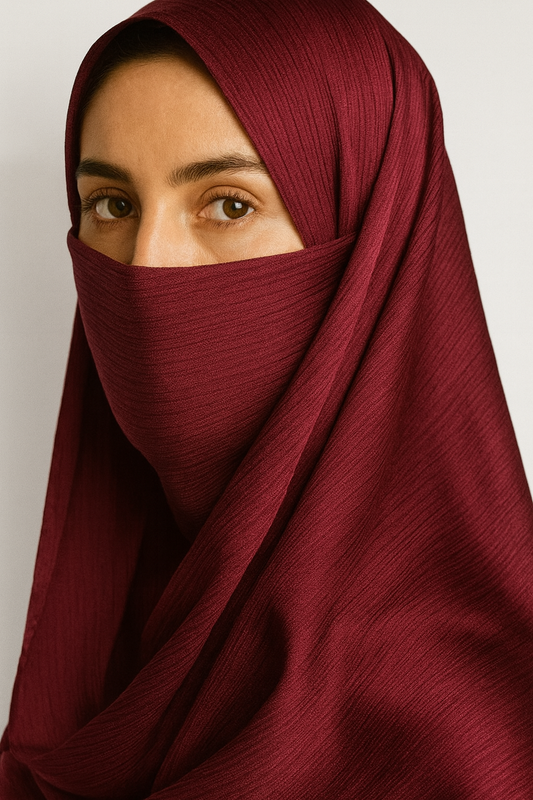Ruby Red Silk Satin Hijab