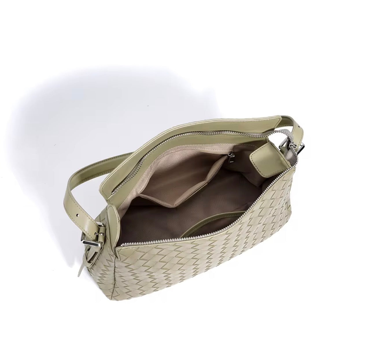 Sage Weave Dual Strap Bag