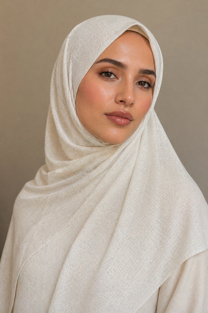 White Ribbed Jersey Hijab