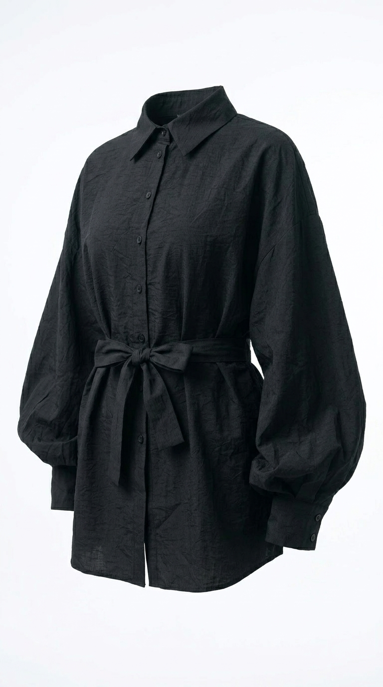 Noir Batwing Tie Shirt