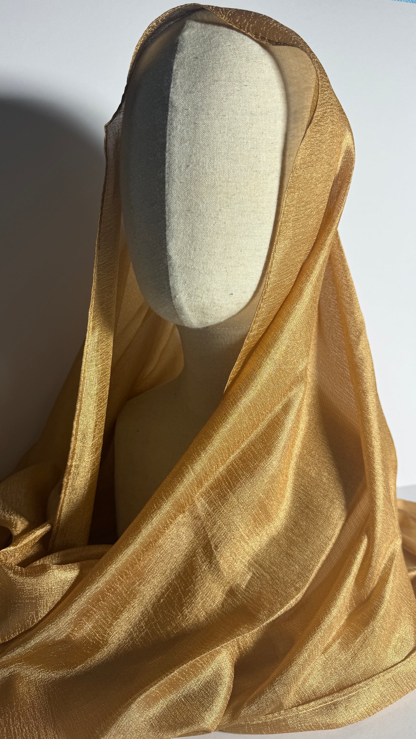 Gold Silk Linen Hijab