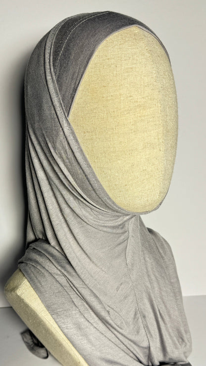 Grey Effortless Ready-to-Wear Hijab