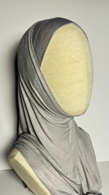 Grey Effortless Ready-to-Wear Hijab
