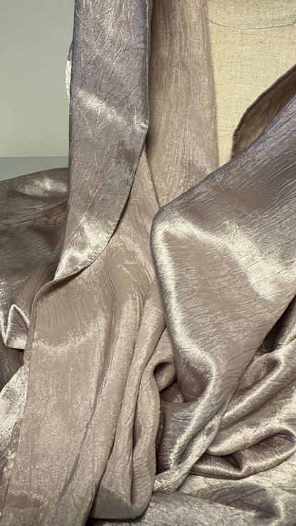 Ash grey Metallic Satin