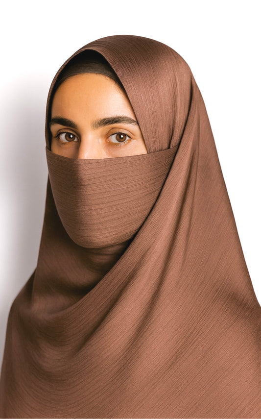 Oak Brown Silk Satin Hijab