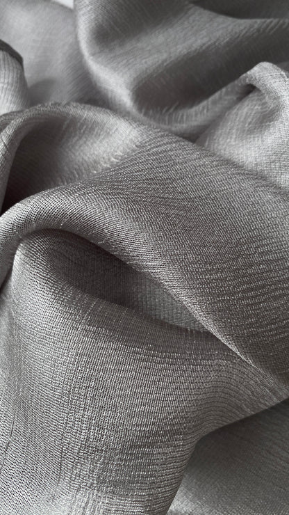 Silver Silk Linen Hijab