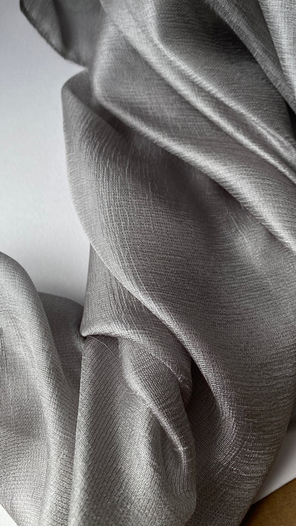 Silver Silk Linen Hijab