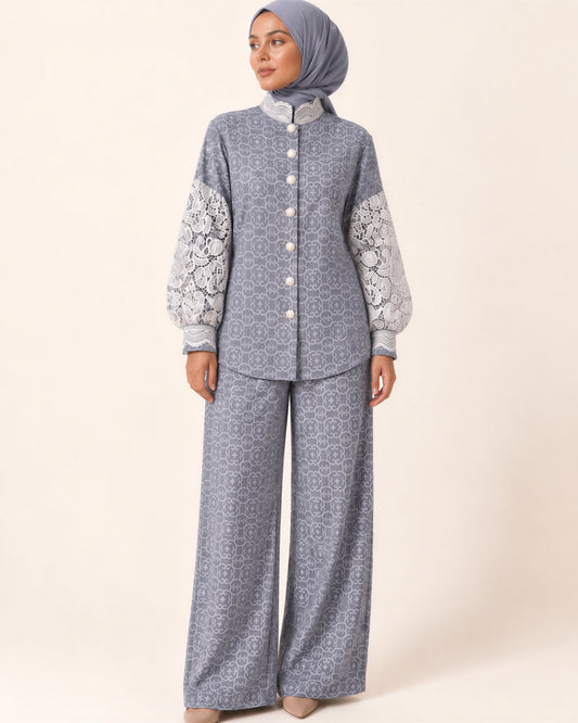 Charcoal Jacquard  Set
