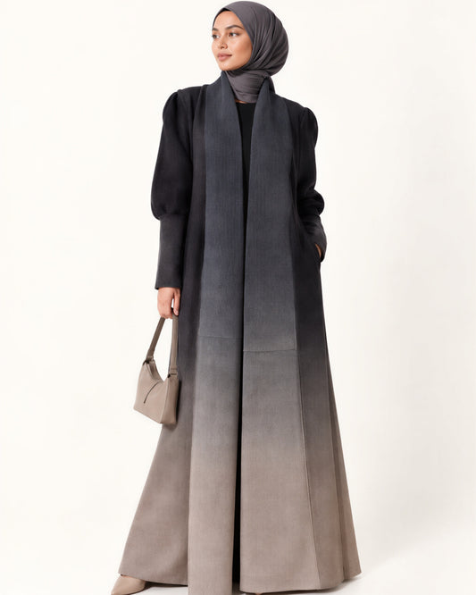 Midnight Ombre Pleated Abaya