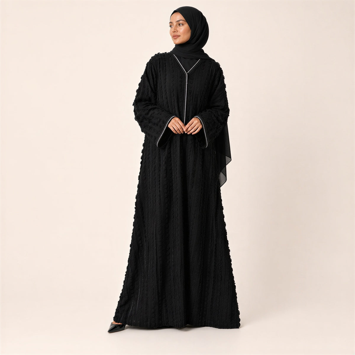 Noir Embroidered Jalabiya