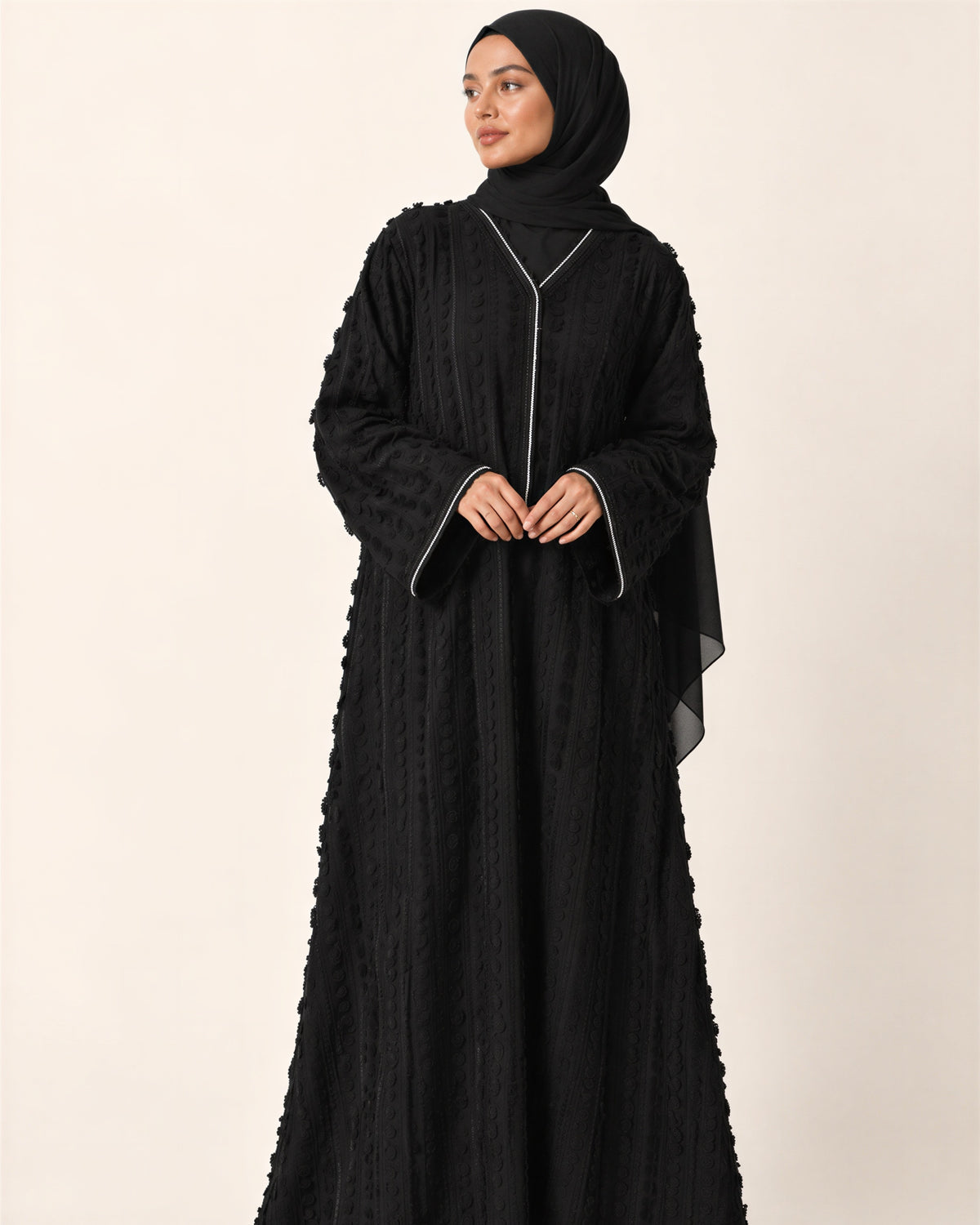 Noir Embroidered Jalabiya