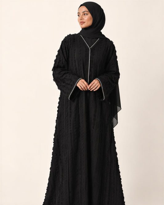 Noir Embroidered Jalabiya