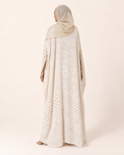 White Chikankari Kaftan