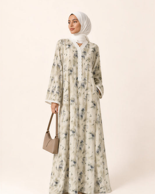 Dandelion Embroidered Jalabiya